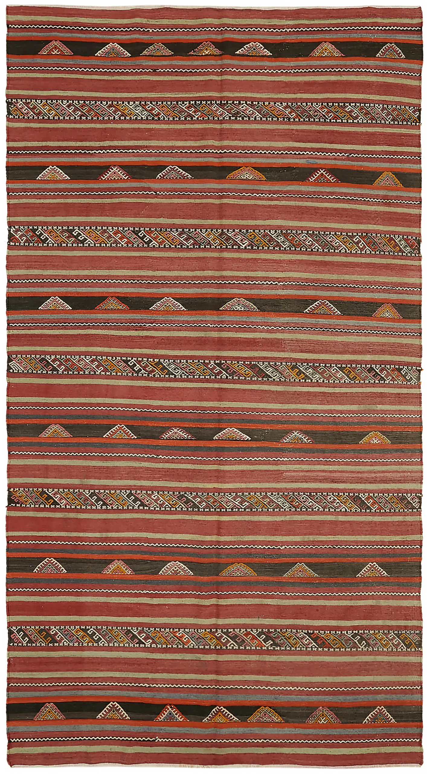 Rc_45954_0_Multicolor_Anatolian_Kilim_Rugs Anadolu Eskitme Multi Renk Pamuk Üzerine Yün El Dokuma Kilim-167x292 - Görsel 1