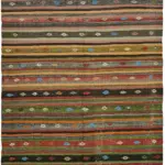 Anadolu Eskitme Multi Renk Pamuk Üzerine Yün El Dokuma Kilim-195x325