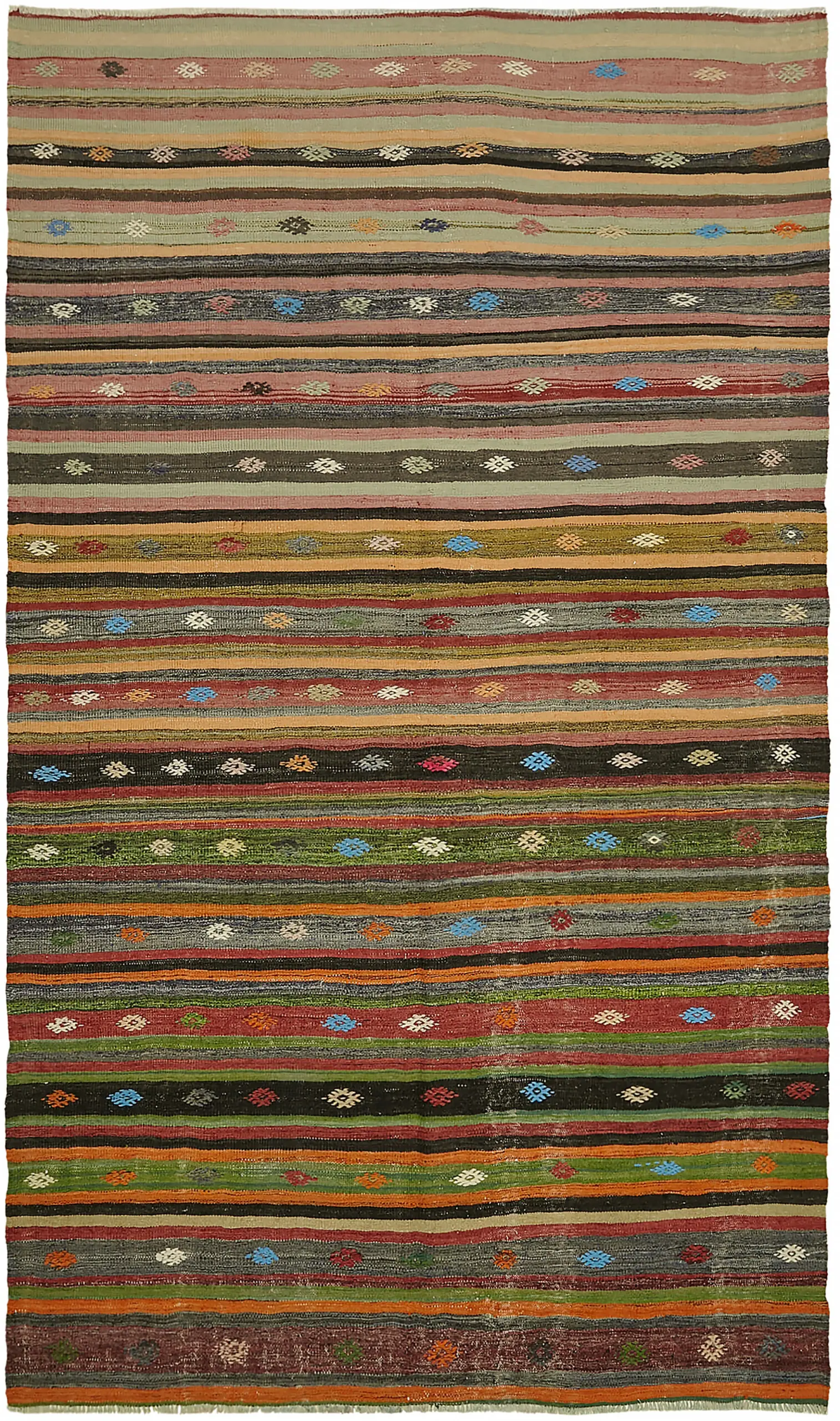 Rc_45955_0_Multicolor_Anatolian_Kilim_Rugs Anadolu Eskitme Multi Renk Pamuk Üzerine Yün El Dokuma Kilim-195x325 - Görsel 1