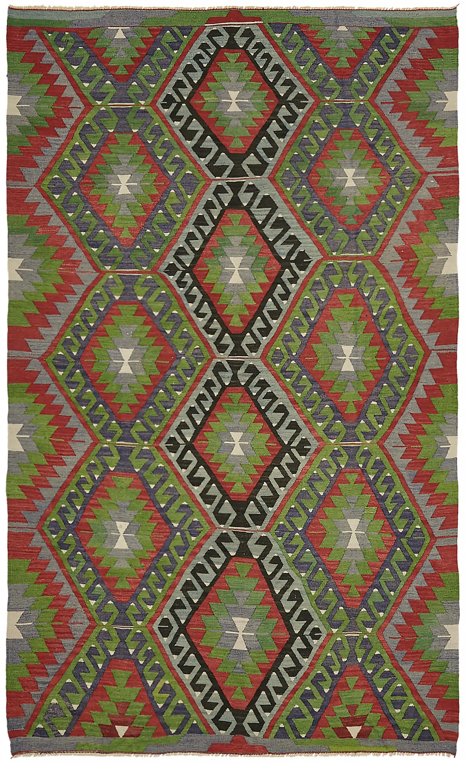 Rc_45959_0_Multicolor_Anatolian_Kilim_Rugs Anadolu Eskitme Multi Renk Pamuk Üzerine Yün El Dokuma Kilim-176x280 - Görsel 1