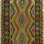 Anadolu Eskitme Multi Renk Pamuk Üzerine Yün El Dokuma Kilim-190x292