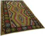 Anadolu Eskitme Multi Renk Pamuk Üzerine Yün El Dokuma Kilim-190x292 - Görsel 2