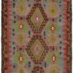 Anadolu Eskitme Multi Renk Pamuk Üzerine Yün El Dokuma Kilim-168x298