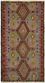 Anadolu Eskitme Multi Renk Pamuk Üzerine Yün El Dokuma Kilim-168x298