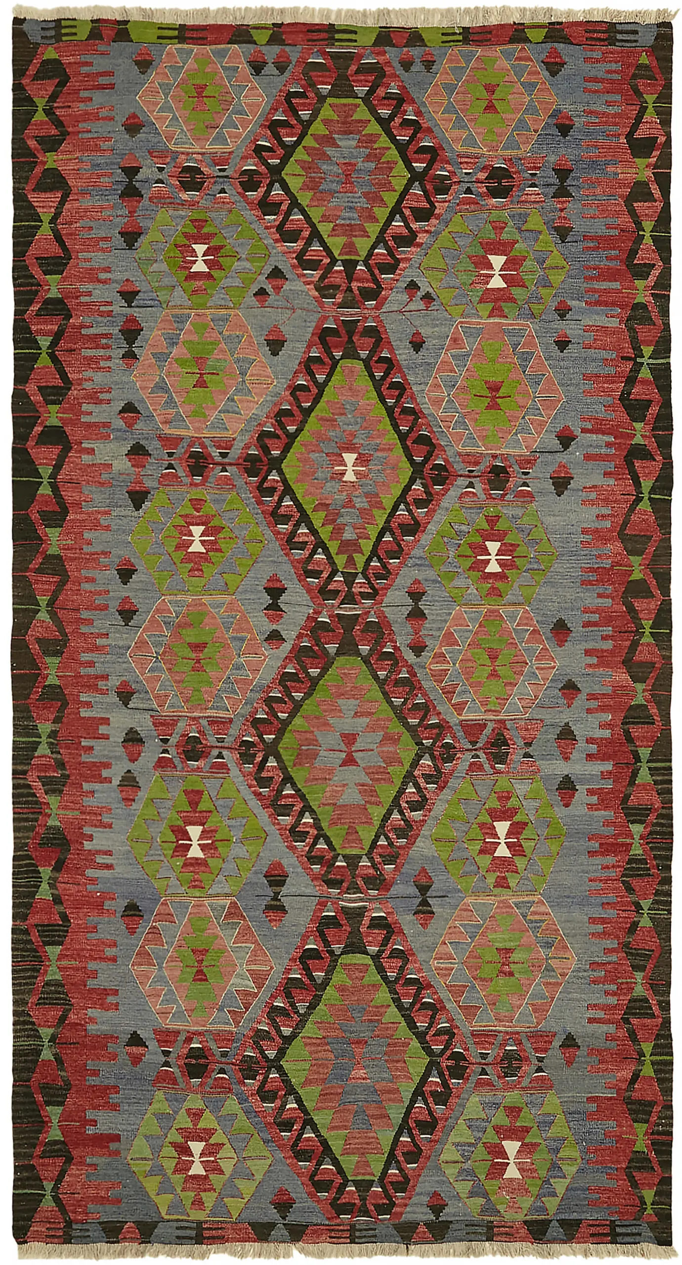 Rc_45962_0_Multicolor_Anatolian_Kilim_Rugs Anadolu Eskitme Multi Renk Pamuk Üzerine Yün El Dokuma Kilim-168x298 - Görsel 1