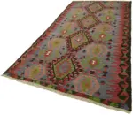 Anadolu Eskitme Multi Renk Pamuk Üzerine Yün El Dokuma Kilim-168x298 - Görsel 3