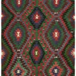 Anadolu Eskitme Multi Renk Pamuk Üzerine Yün El Dokuma Kilim-192x356