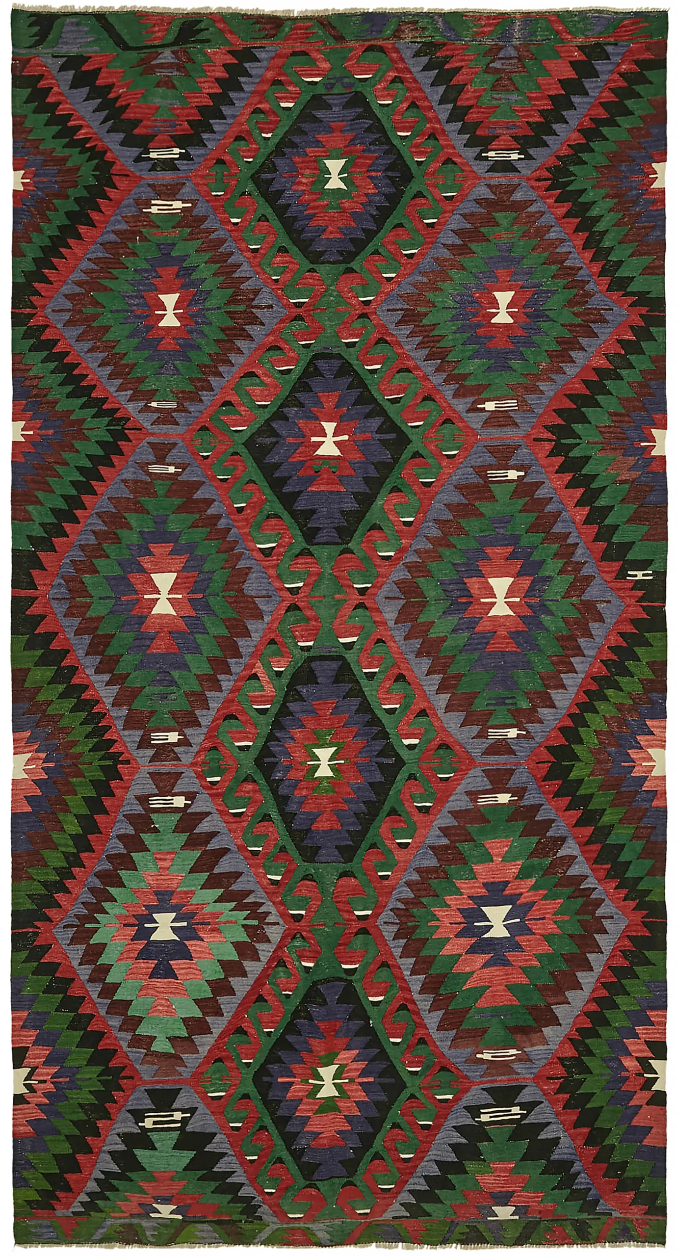 Rc_45963_0_Multicolor_Anatolian_Kilim_Rugs Anadolu Eskitme Multi Renk Pamuk Üzerine Yün El Dokuma Kilim-192x356 - Görsel 1