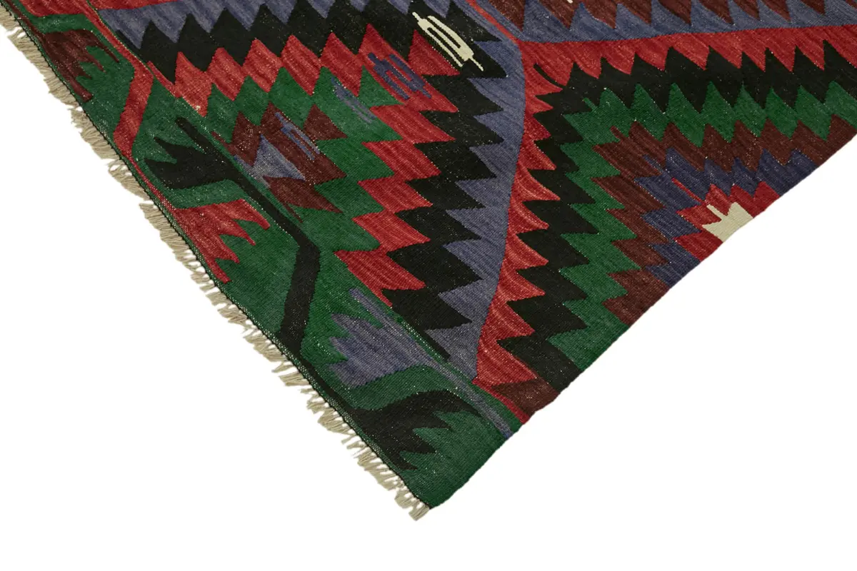 Anadolu Eskitme Multi Renk Pamuk Üzerine Yün El Dokuma Kilim-192x356 - Görsel 4