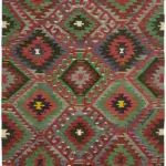 Anadolu Eskitme Multi Renk Pamuk Üzerine Yün El Dokuma Kilim-169x294