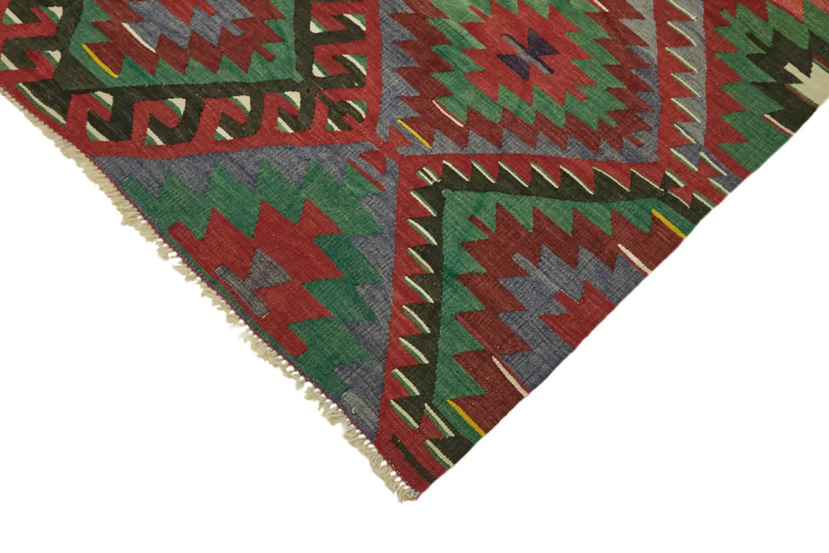 Anadolu Eskitme Multi Renk Pamuk Üzerine Yün El Dokuma Kilim-169x294 - Görsel 4