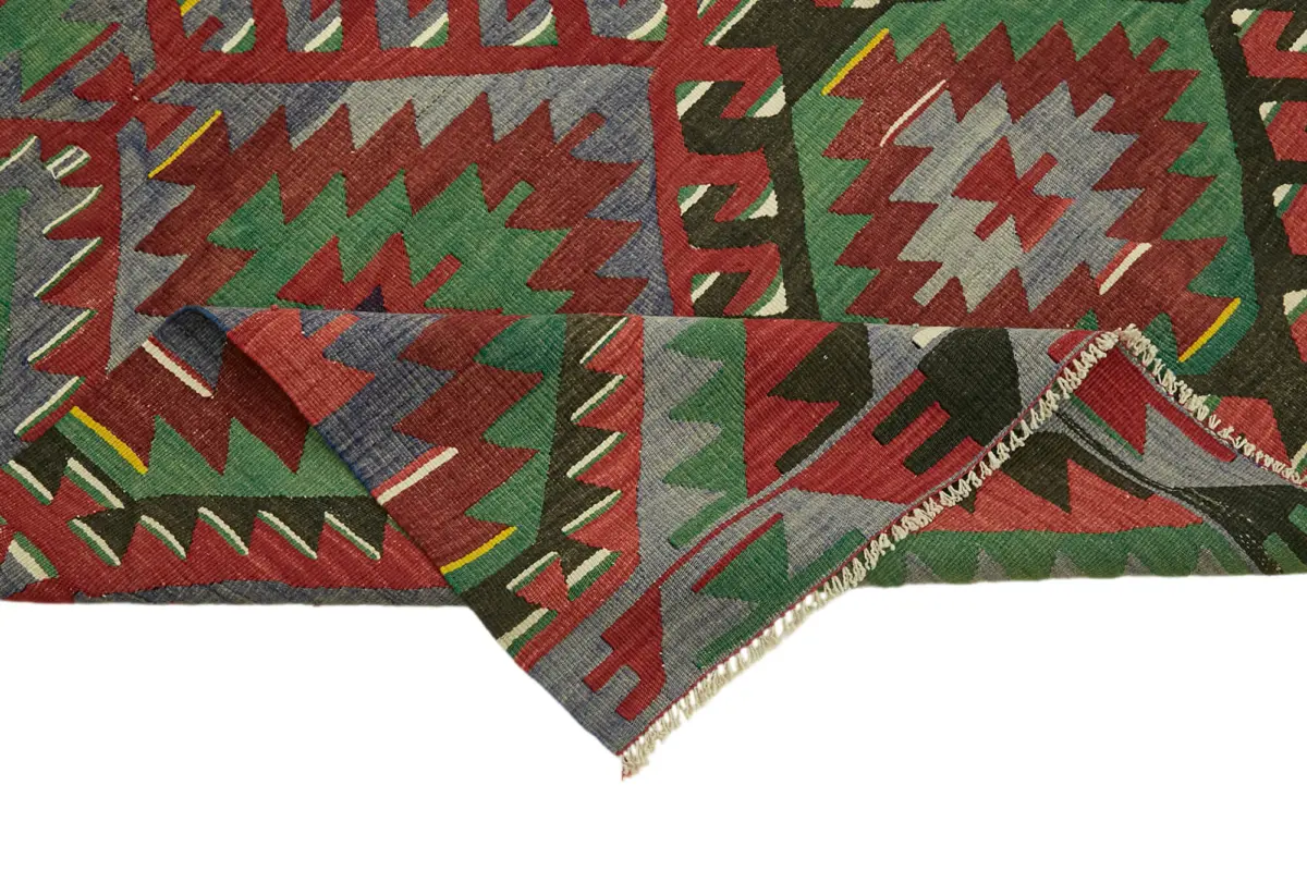 Anadolu Eskitme Multi Renk Pamuk Üzerine Yün El Dokuma Kilim-169x294 - Görsel 6