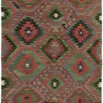 Anadolu Eskitme Multi Renk Pamuk Üzerine Yün El Dokuma Kilim-177x307