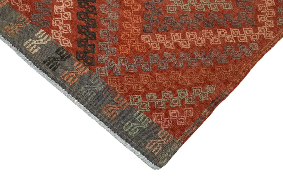 Anadolu Eskitme Multi Renk Pamuk Üzerine Yün El Dokuma Kilim-160x383 - Görsel 4