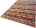 Anadolu Eskitme Multi Renk Pamuk Üzerine Yün El Dokuma Kilim-187x260 - Görsel 3