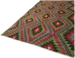 Anadolu Eskitme Multi Renk Pamuk Üzerine Yün El Dokuma Kilim-204x342 - Görsel 3