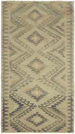 Anadolu Eskitme Multi Renk Pamuk Üzerine Yün El Dokuma Kilim-180x320