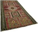 Anadolu Eskitme Multi Renk Pamuk Üzerine Yün El Dokuma Kilim-158x309 - Görsel 2