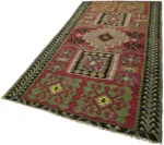 Anadolu Eskitme Multi Renk Pamuk Üzerine Yün El Dokuma Kilim-158x309 - Görsel 3