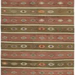 Anadolu Eskitme Multi Renk Pamuk Üzerine Yün El Dokuma Kilim-173x313