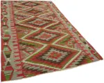 Anadolu Eskitme Multi Renk Pamuk Üzerine Yün El Dokuma Kilim-178x286 - Görsel 2