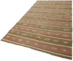Anadolu Eskitme Multi Renk Pamuk Üzerine Yün El Dokuma Kilim-167x305 - Görsel 3