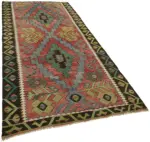 Anadolu Eskitme Multi Renk Pamuk Üzerine Yün El Dokuma Kilim-143x300 - Görsel 2