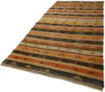 Anadolu Eskitme Multi Renk Pamuk Üzerine Yün El Dokuma Kilim-174x301 - Görsel 3