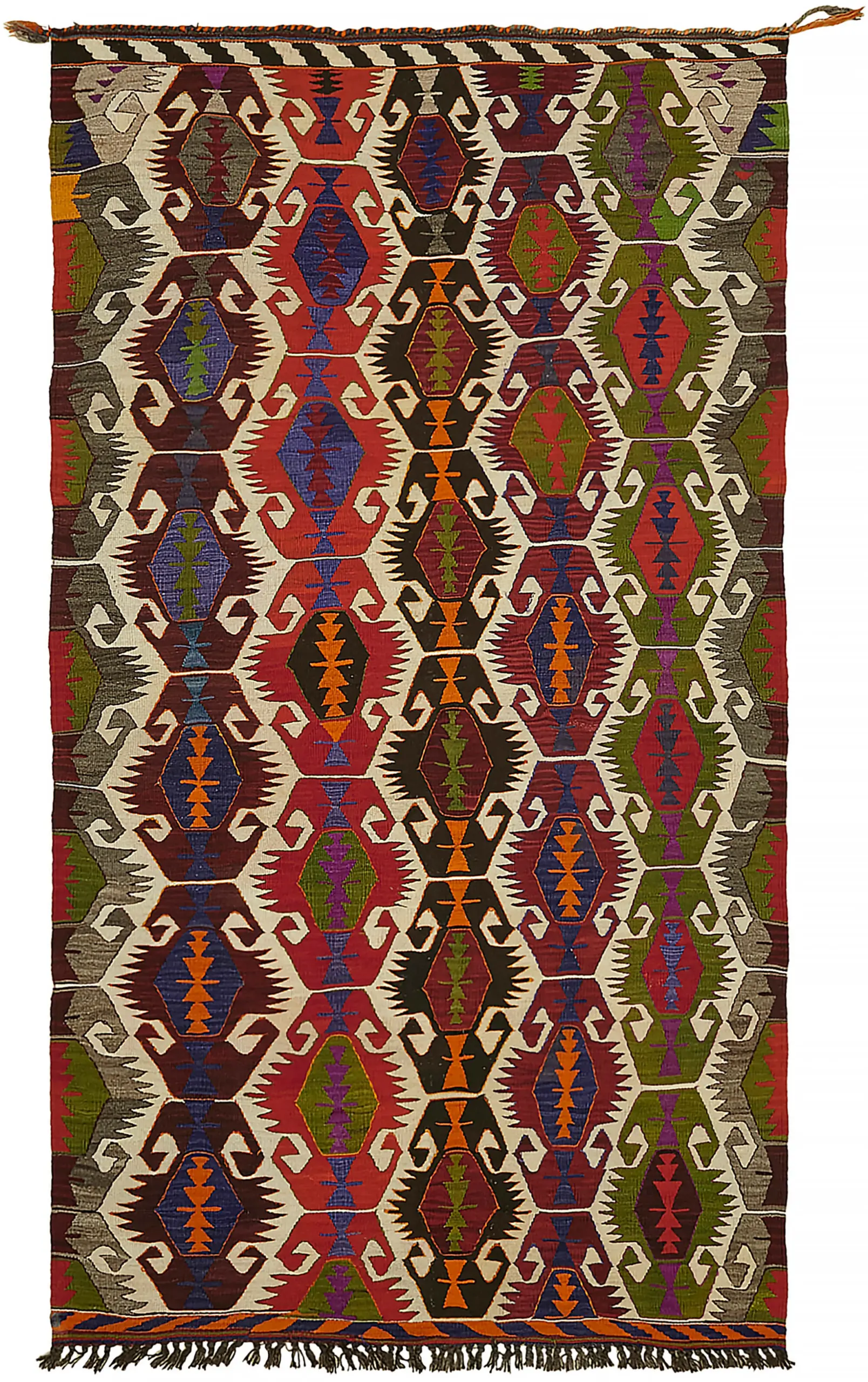 Rc_45984_0_Multicolor_Anatolian_Kilim_Rugs Anadolu Eskitme Multi Renk Pamuk Üzerine Yün El Dokuma Kilim-177x314 - Görsel 1
