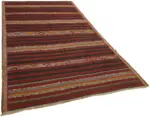 Anadolu Eskitme Multi Renk Pamuk Üzerine Yün El Dokuma Kilim-180x297 - Görsel 2