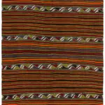 Anadolu Eskitme Multi Renk Pamuk Üzerine Yün El Dokuma Kilim-155x335