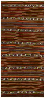 Anadolu Eskitme Multi Renk Pamuk Üzerine Yün El Dokuma Kilim-155x335