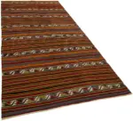 Anadolu Eskitme Multi Renk Pamuk Üzerine Yün El Dokuma Kilim-155x335 - Görsel 2