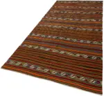 Anadolu Eskitme Multi Renk Pamuk Üzerine Yün El Dokuma Kilim-155x335 - Görsel 3