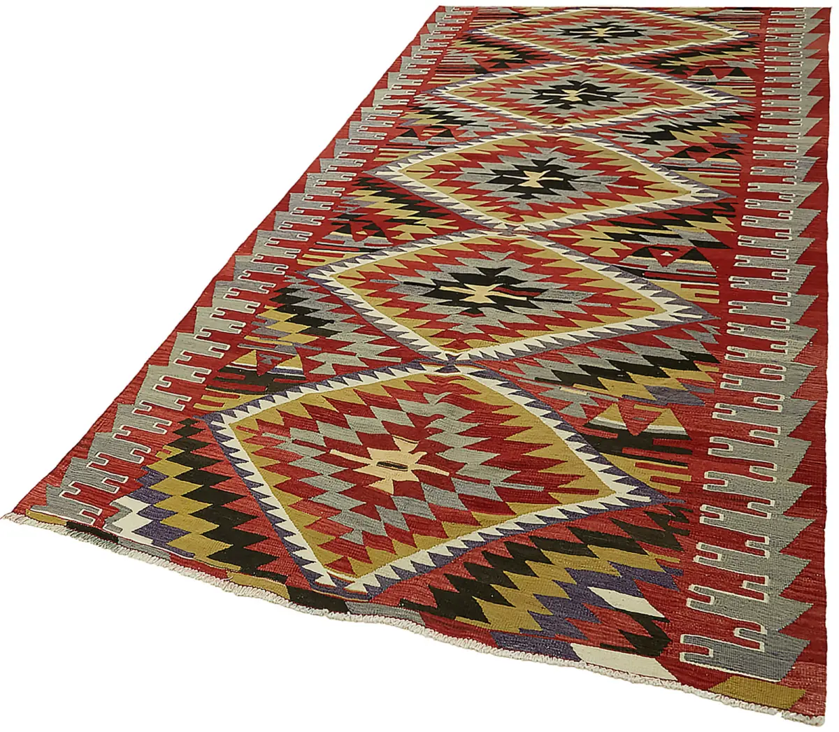 Anadolu Eskitme Multi Renk Pamuk Üzerine Yün El Dokuma Kilim-150x297 - Görsel 3
