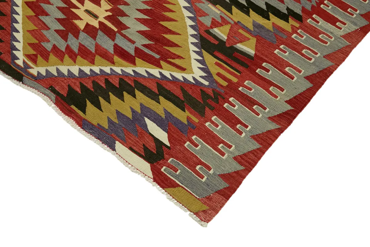 Anadolu Eskitme Multi Renk Pamuk Üzerine Yün El Dokuma Kilim-150x297 - Görsel 4