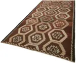 Anadolu Eskitme Multi Renk Pamuk Üzerine Yün El Dokuma Kilim-178x355 - Görsel 3