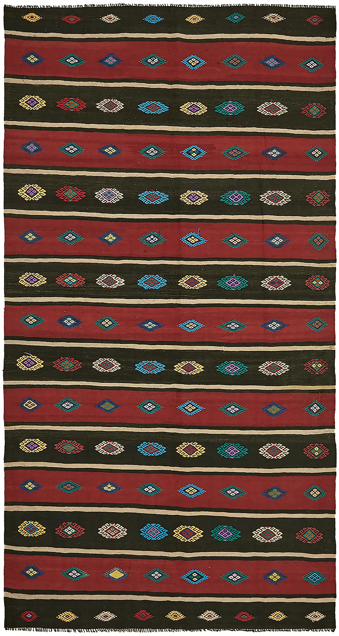 Rc_45991_0_Multicolor_Anatolian_Kilim_Rugs Anadolu Eskitme Multi Renk Pamuk Üzerine Yün El Dokuma Kilim-170x320 - Görsel 1