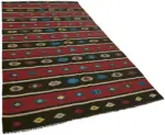 Anadolu Eskitme Multi Renk Pamuk Üzerine Yün El Dokuma Kilim-170x320 - Görsel 2