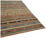 Anadolu Eskitme Multi Renk Pamuk Üzerine Yün El Dokuma Kilim-167x304 - Görsel 2