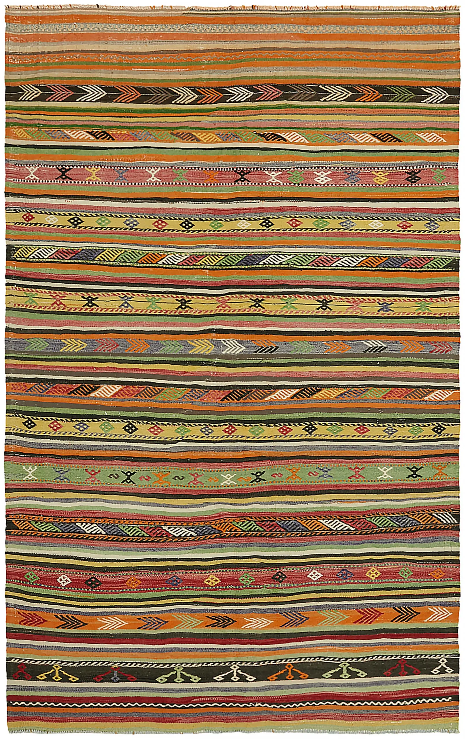 Rc_45994_0_Multicolor_Anatolian_Kilim_Rugs Anadolu Eskitme Multi Renk Pamuk Üzerine Yün El Dokuma Kilim-185x290 - Görsel 1