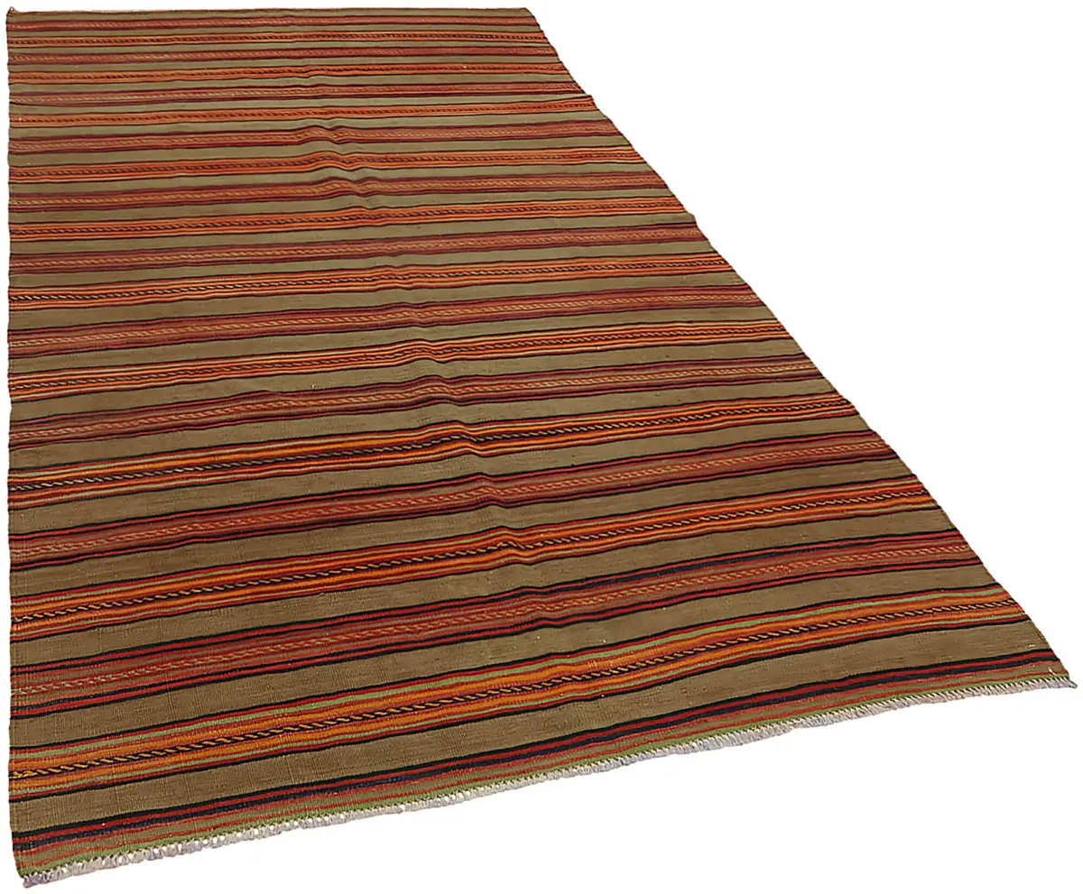 Anadolu Eskitme Multi Renk Pamuk Üzerine Yün El Dokuma Kilim-153x270 - Görsel 2
