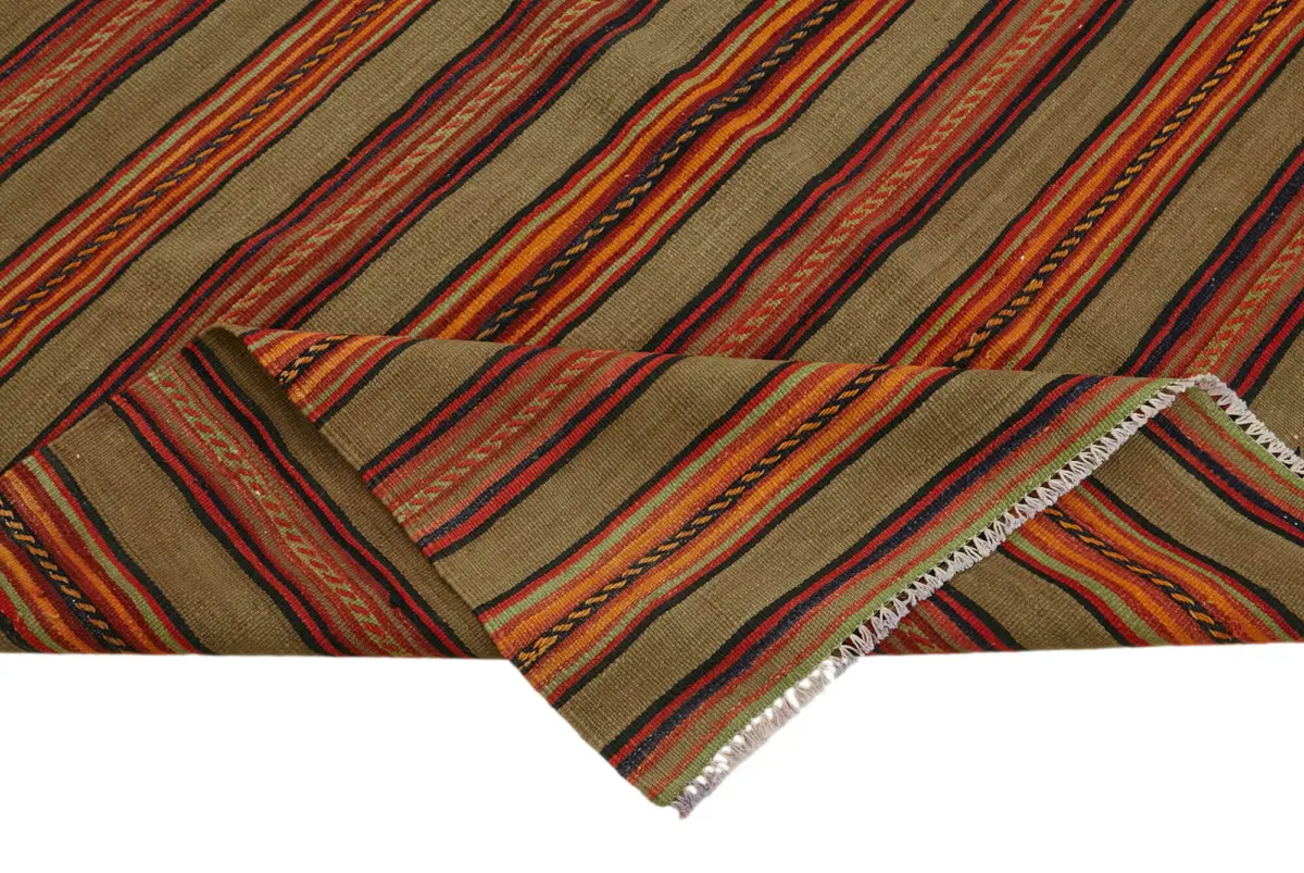 Anadolu Eskitme Multi Renk Pamuk Üzerine Yün El Dokuma Kilim-153x270 - Görsel 6