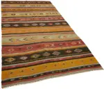 Anadolu Eskitme Multi Renk Pamuk Üzerine Yün El Dokuma Kilim-153x263 - Görsel 2