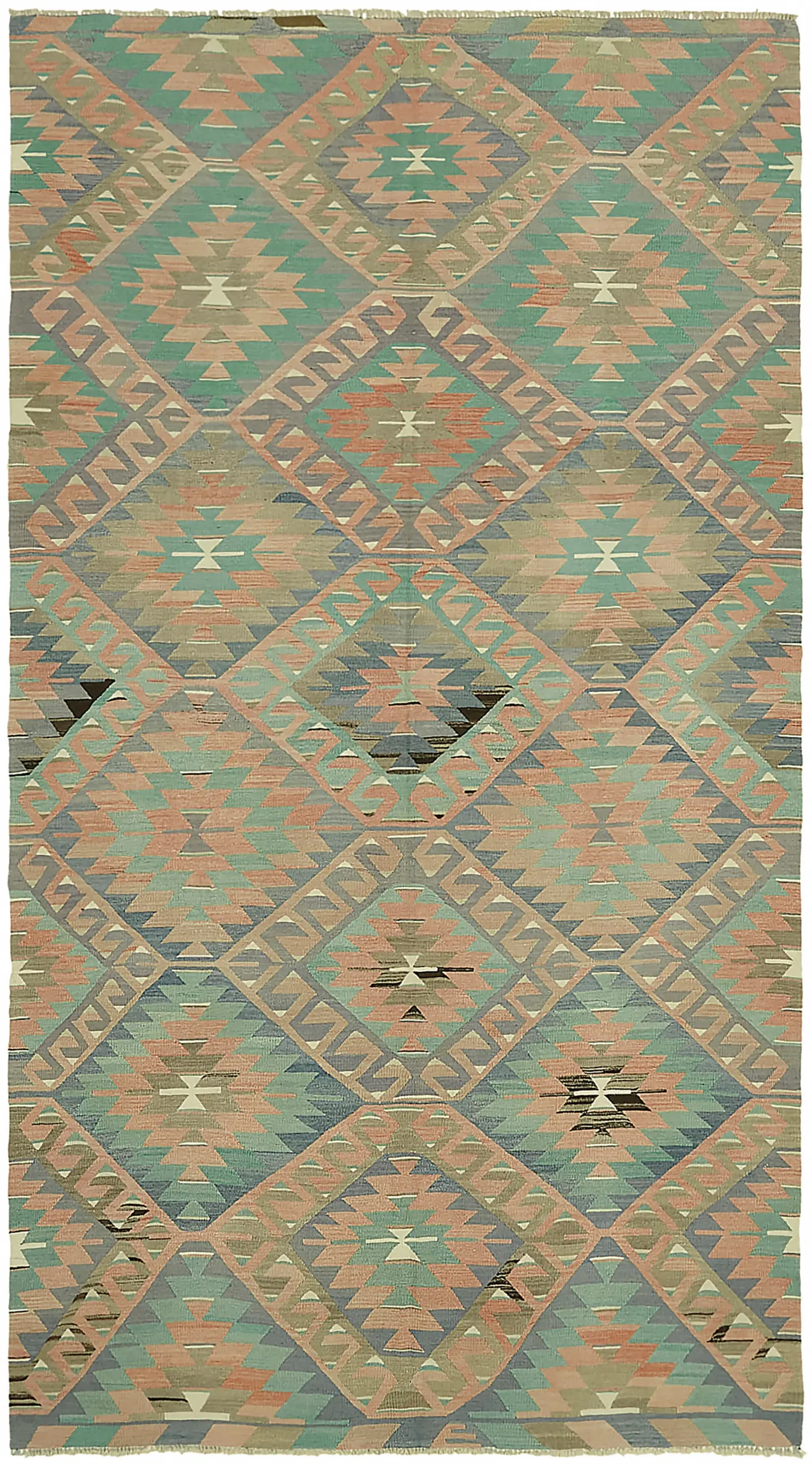 Rc_46000_0_Multicolor_Anatolian_Kilim_Rugs Anadolu Eskitme Multi Renk Pamuk Üzerine Yün El Dokuma Kilim-183x325 - Görsel 1