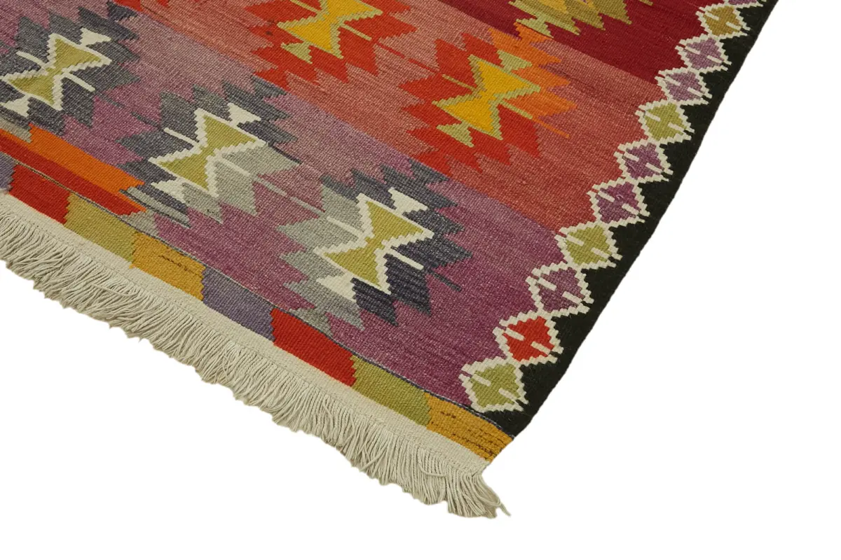 Anadolu Eskitme Multi Renk Pamuk Üzerine Yün El Dokuma Kilim-174x310 - Görsel 4
