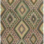 Anadolu Eskitme Multi Renk Pamuk Üzerine Yün El Dokuma Kilim-176x324