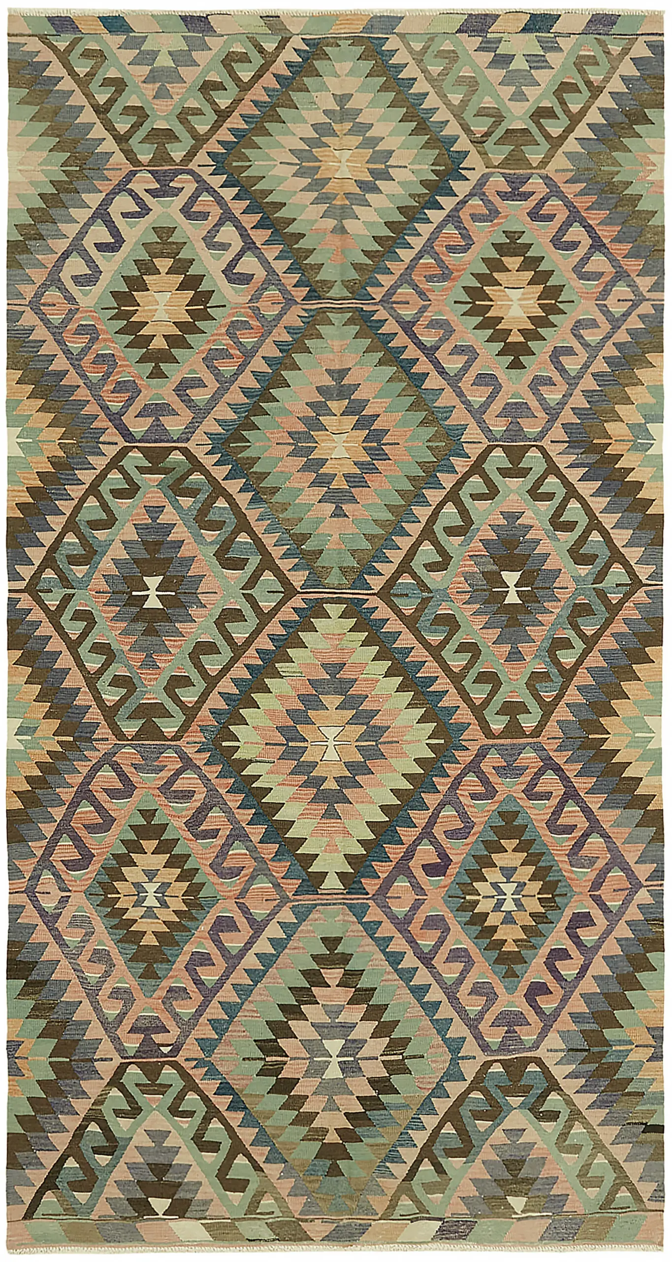 Rc_46002_0_Multicolor_Anatolian_Kilim_Rugs Anadolu Eskitme Multi Renk Pamuk Üzerine Yün El Dokuma Kilim-176x324 - Görsel 1