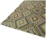 Anadolu Eskitme Multi Renk Pamuk Üzerine Yün El Dokuma Kilim-176x324 - Görsel 3