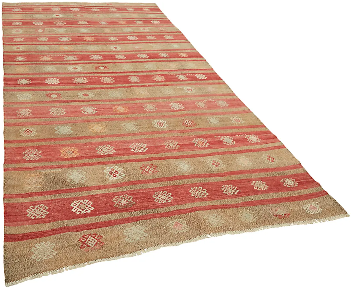Anadolu Eskitme Multi Renk Pamuk Üzerine Yün El Dokuma Kilim-174x326 - Görsel 2